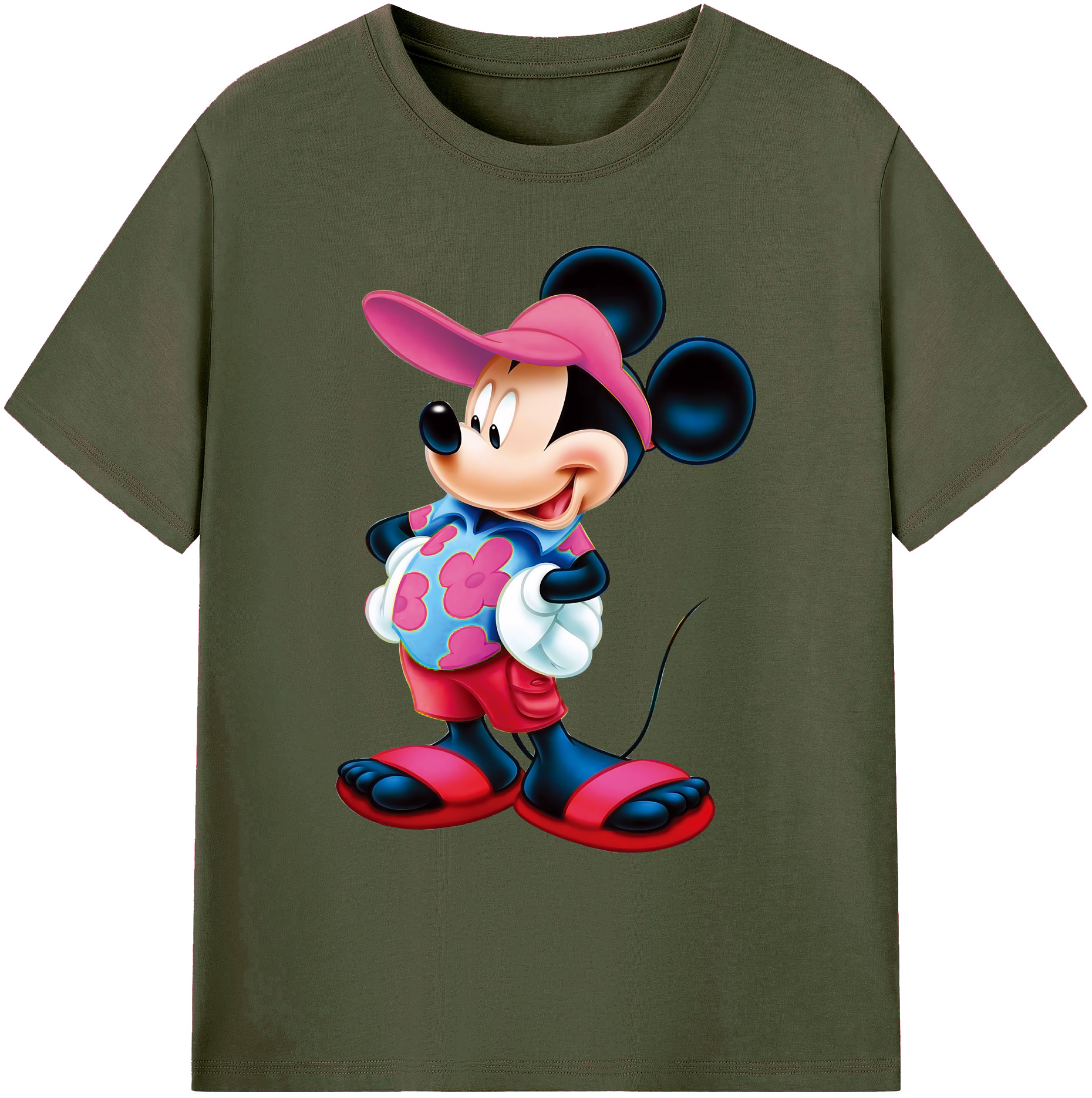 ミッキーマウス Mickey Mouse 綿100％ メンズ半袖Tシャツ｜肌触りやわらか＆通気性